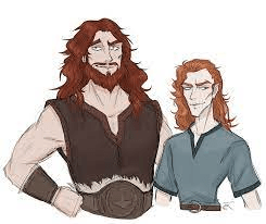 Two men in ancient costume 