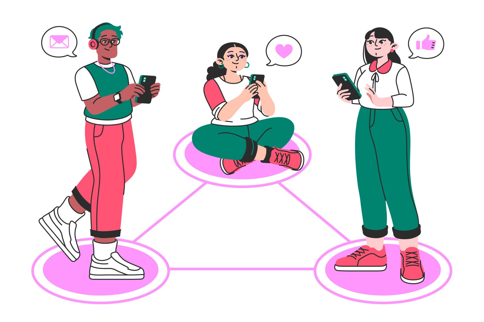 Connected concept illustration
